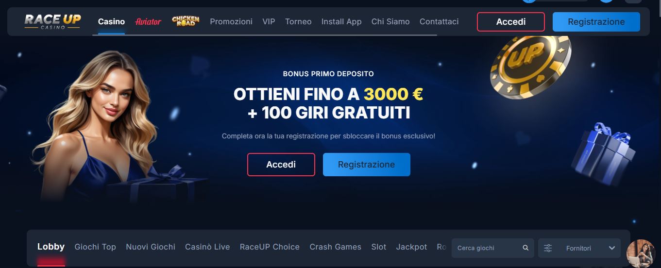 Registrati su RaceUp e ottieni bonus primo deposito