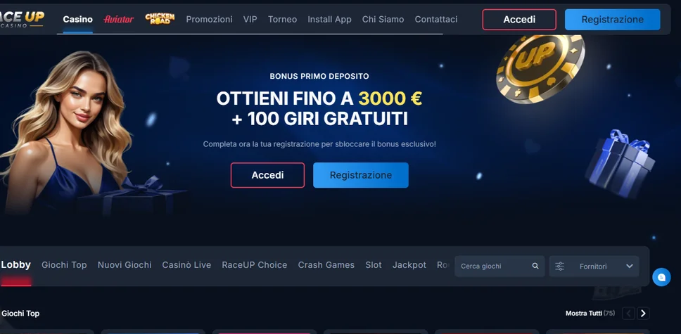 Registrati su RaceUp Casino