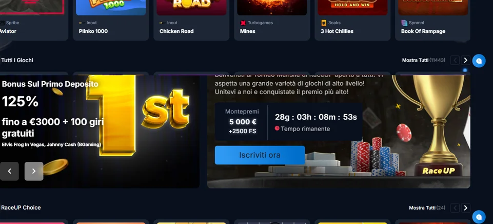Vinci premi torneo RaceUp